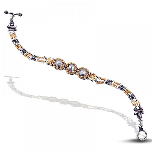 Sterling Silver Bracelet with Swarovski Crystals B437