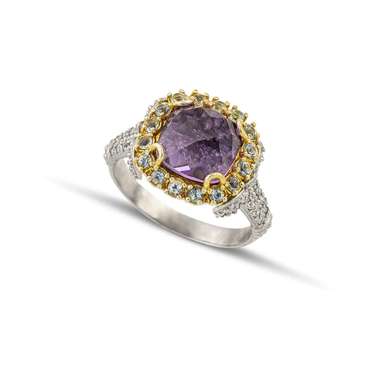 RING D149 GOLD WITH SEMIPRECIOUS STONES
