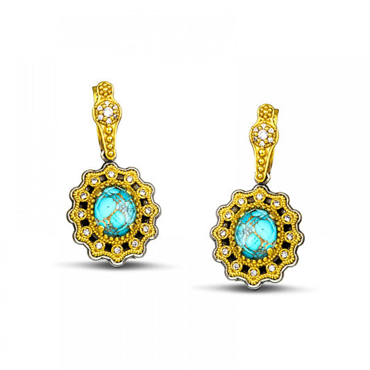 Sterling Silver Earrings with Semiprecious Stones S115