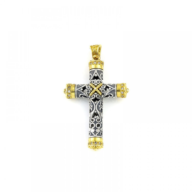 Sterling Silver Cross with Embossed Details C18-2 Without Chain