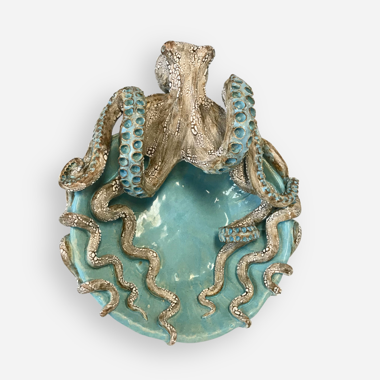 Caribbean Blue Octopus Bowl