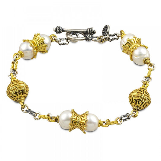 Sterling Silver Bracelet with Mother of Pearl B120-2