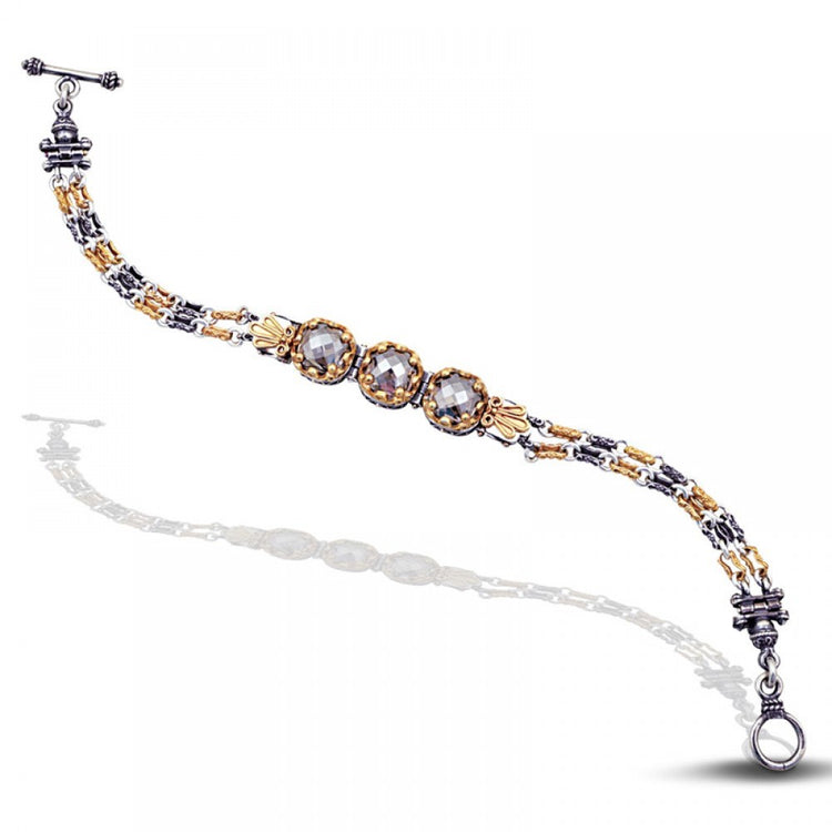 Sterling Silver Bracelet with Swarovski Crystals B437