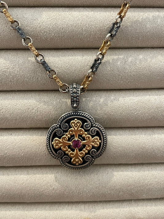 Pendant with Semiprecious Stones M130A