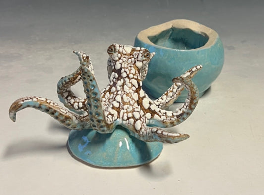Octopus Jewelry Box in Caribbean Blue
