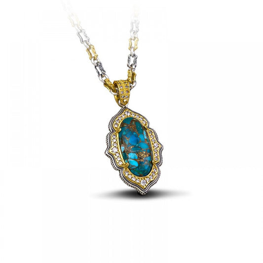 Pendant m090 with semi precious stones