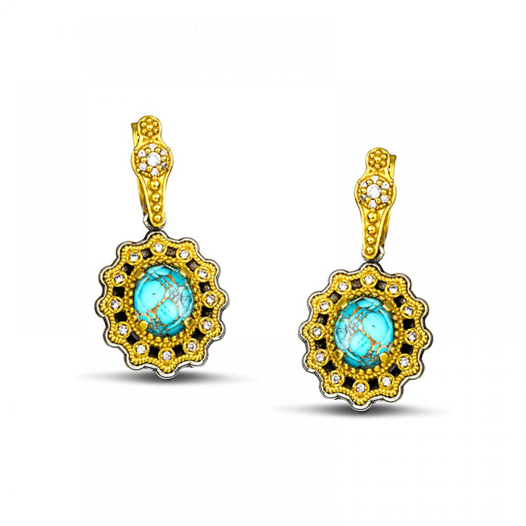 Sterling Silver Earrings with Semiprecious Stones S115