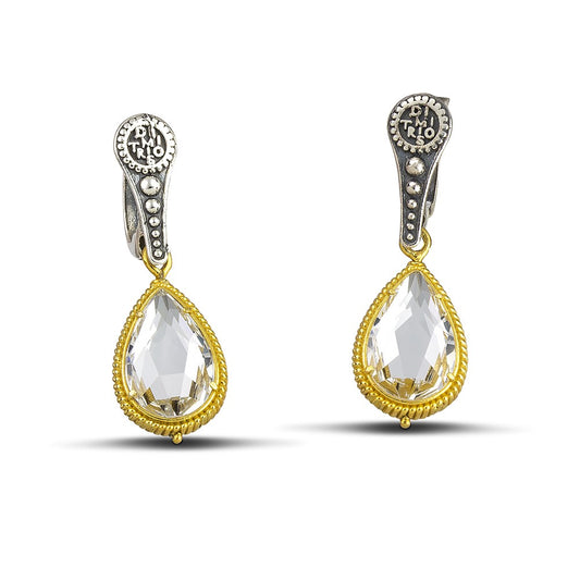 Reversible Earrings with Crystal Stones S131