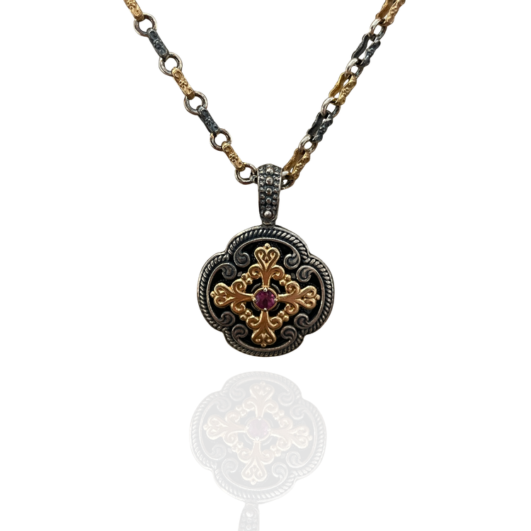 Pendant with Semiprecious Stones M130A