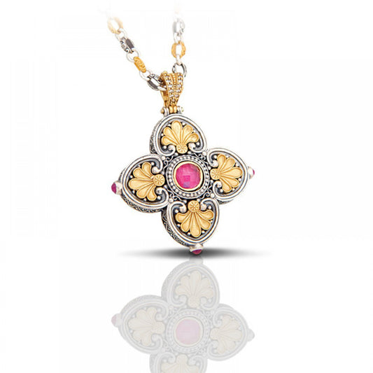 Necklace k35 with semi precious stones