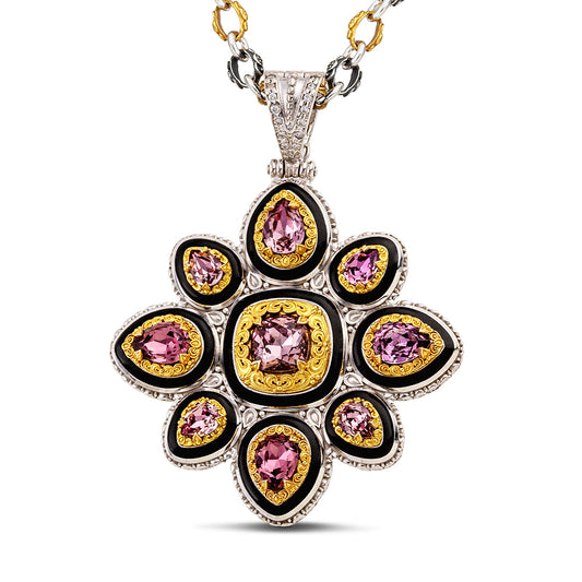 Sterling Silver Pendant with Enamel M195-3BK