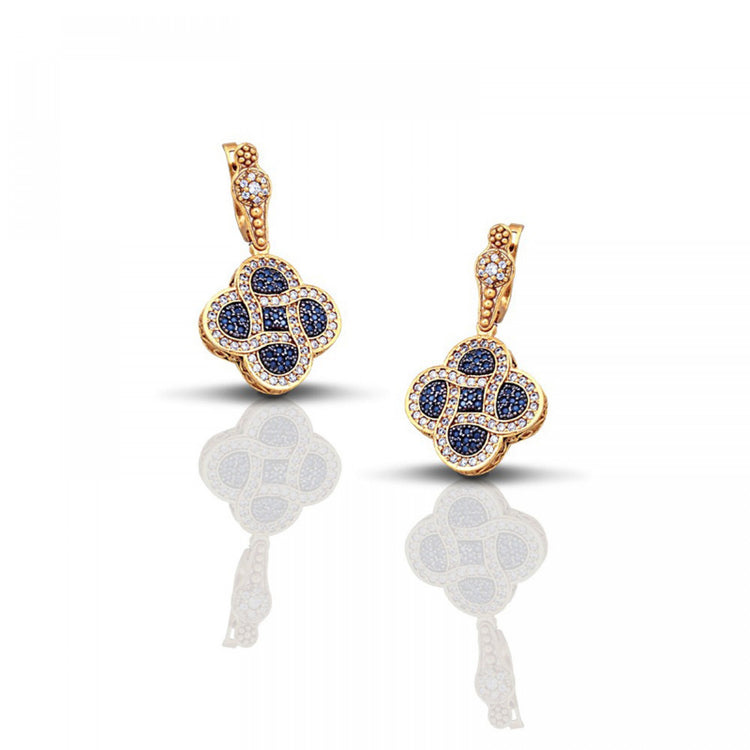 Sterling Silver Earrings with Zircon Stones S040