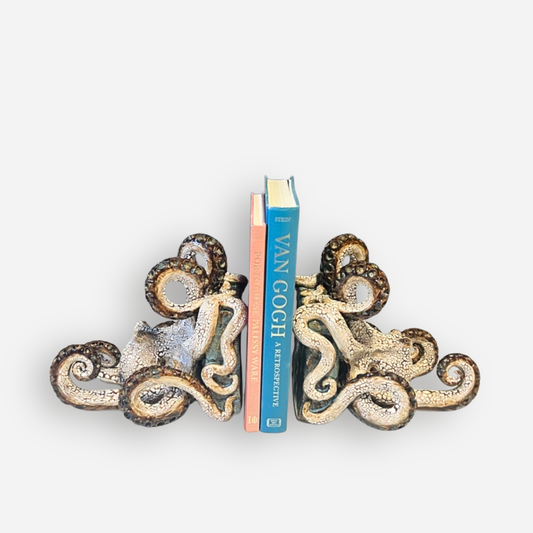 Octopus Bookends in Ocean Blue