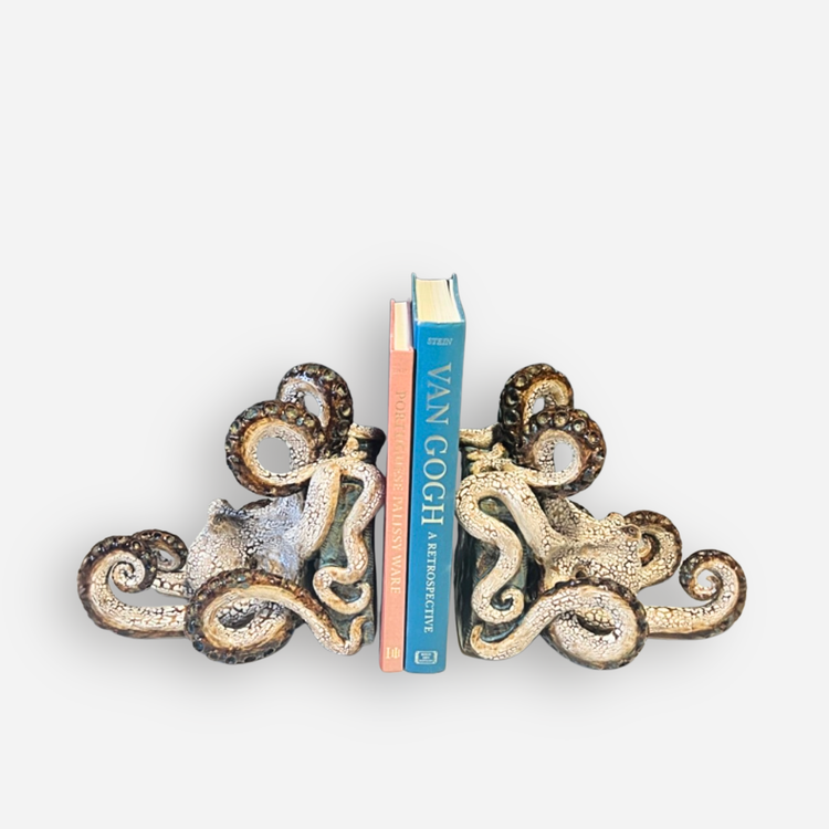 Octopus Bookends in Ocean Blue