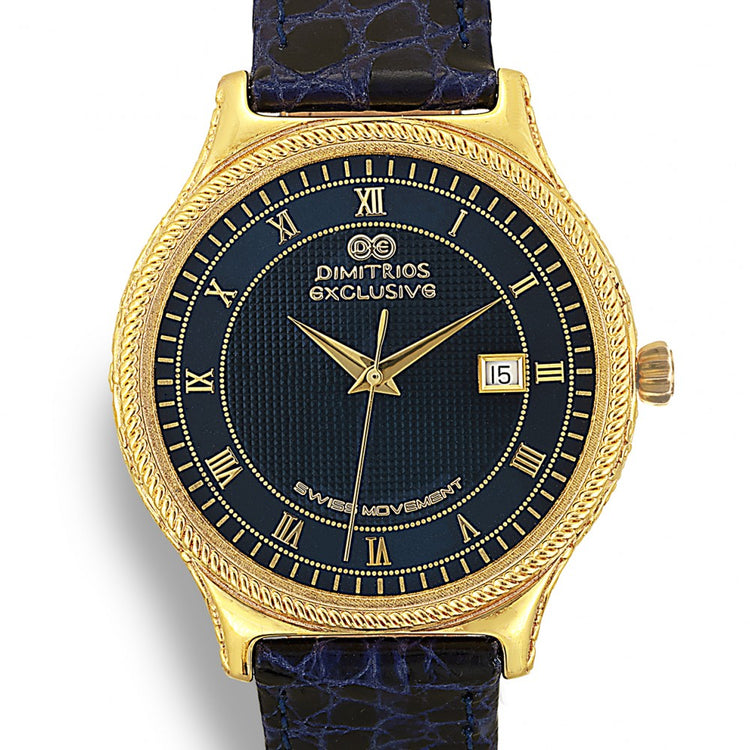 Sterling Silver Watch with Blue Leather w45